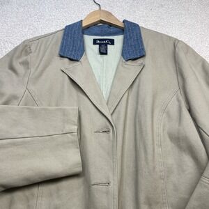 Denim & Co Jacket Large Canvas Chore 90s Barn Coat Work‎ Wear Vintage